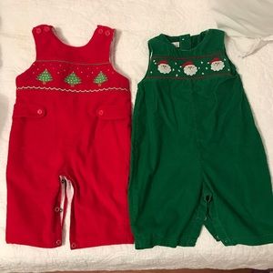 2 Christmas Smocks- 3 Months Baby Boy